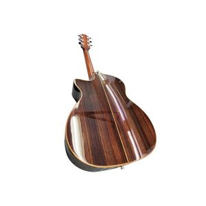 Guitarra Acústica de 6 Cuerdas para Principiantes, Fabricada con Abeto Sólido, Diapasón de Palisandro, Acabado en Color Rosa Tallado, para Diestros - Product Image 6