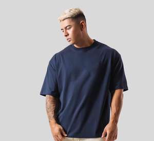 T-shirt décontracté surdimensionné pour homme, 100 % coton épais 250 g, sans coutures, respirant, délavé à l'acide, idéal pour la gym et le streetwear - Product Image 2