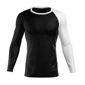 Camiseta de Compresión Freandy Sports para Hombre, Manga Larga, Protección UV, Color Negro y Blanco, Secado Rápido, Spandex y Poliéster, BJJ 260g - Product Image 6