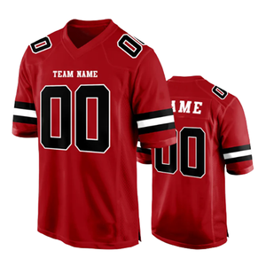 Jersey de Fútbol Americano Unisex al Mejor Precio, Impresión por Sublimación, Transpirable, Tallas Grandes, Nombre y Número, Mangas Cortas, Rojo y Amarillo - Product Image 2