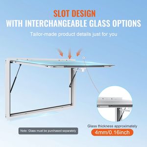 Finestra per Servizio Alimentare in Alluminio 60"x36" con Tenda e Gancio, Apertura fino a 85° per Food Truck e Chioschi - Product Image 3