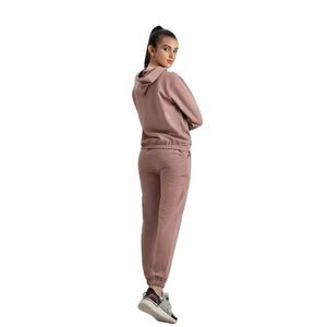Winter Warm Women Hooded <b>Tracksuit</b> Cozy Fleece Full Sleeve Hoodie and Jogger Pants Drawstring Everyday Wear Set - Product Image 3
