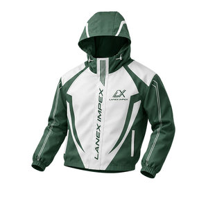 Custom Green White Hooded Windbreaker <b>Jacket</b> <b>Men</b> Lightweight Waterproof Outdoor Sports Running Training <b>Jacket</b> OEM Manufacturer - Product Image 1