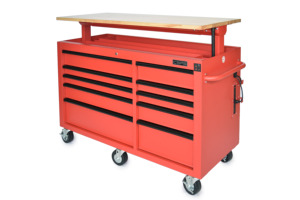 Wholesale 142cm 10 Drawer Rolling <b>Tool</b> <b>Cabinet</b> Electric Height Adjustable Wooden Top Garage Workshop - Product Image 2