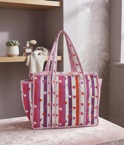 Bolso Tote Acolchado de Algodón Vintage para Mujer, Bolso de Compras con Cierre, Anti-Robo, Reutilizable, Gran Capacidad para Viajes Diarios y Playa - Product Image 3