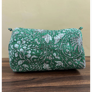 Prix de gros, ensemble de 3 trousses à maquillage en coton matelassé faites à la main, personnalisées, pour femme, cadeau pour elle - Product Image 1