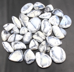 Lot de cabochons d'opale dendritique naturelle – Cabochons de pierres précieuses en vrac pour la fabrication de bijoux, pierres d'opale dendritique de formes variées en gros - Product Image 2