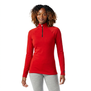 Haut sportif pour femme, col roulé, manches longues, fermeture éclair quart de tour, noir, coupe ajustée, tricoté en polyester, séchage rapide, couleur unie, pour l'automne - Product Image 5