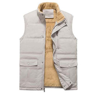 Gilet matelassé sans manches en toile enduite de laine OEM, personnalisable avec logo frontal, respirant, imperméable, fermeture éclair intégrale, pour homme et femme, idéal printemps - Product Image 6