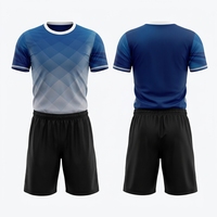 Jersey Atletik dengan Celana Pendek Senada, Bahan Bernapas, Cocok untuk Latihan Sepak Bola, Pertandingan, Seragam Sepak Bola Premium