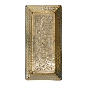 Plateau de service en laiton gravé, plateau décoratif artistique en métal pour la maison traditionnelle, restaurant, hôtel, événements de traiteur et mariages - Product Image 2