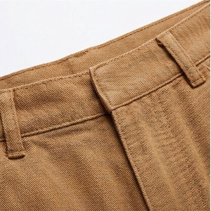 Shorts en jean délavé vintage décontracté en coton pour hommes, taille élastique, logo imprimé, coupe oversize, personnalisable, vente en gros - Product Image 4