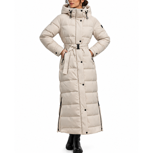 Abrigo acolchado maxi de moda para mujer, chaqueta de plumón con cremallera de alto rendimiento, logotipo personalizado, parka de invierno para mujer. - Product Image 1