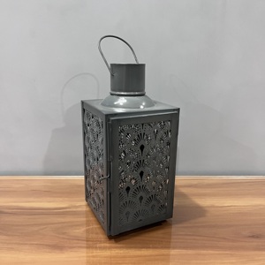 Decorative Iron Artisan Design Candle Lantern Vintage Hollow Pattern Tabletop Home Decor - Product Image 6
