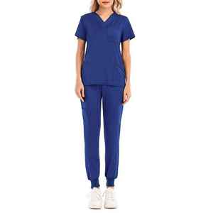 scrubs printed white zipper scrub <b>sets</b> medical scrubs medic women uniform suit - Product Image 5