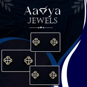 Nouvelle Collection – Boucles d'oreilles de luxe classiques en or massif 9 carats plaqué or, diamants brillants HRD certifiés, 10 pierres, pour soirée - Product Image 2