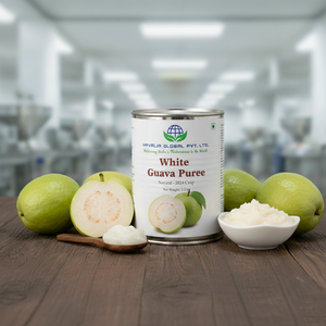 Puré de Guayaba Blanca Premium Natural Enlatado 100% Fruta Certificado ISO India Concentrado de Pulpa Aséptico en Tambores/Sachets/Botellas/Barriles - Product Image 1