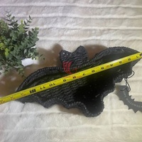 Plateau en osier de chauve-souris le plus vendu pour Halloween, décoration de fête de table durable pour les expositions de fête, décoration en osier en gros