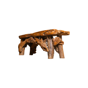ARTERRA Premium <b>Rustic</b> Teak Root Bench Is Handmade Durable Teak Root Combining Natural Artistry <b>Rugged</b> Charm Outdoor Piece - Product Image 1