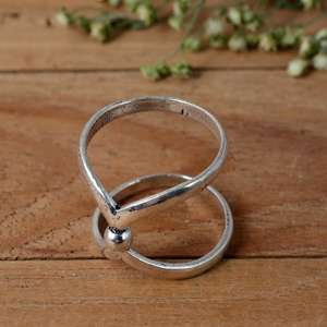 SHYAM JEWELRS Handmade Oxidized 925 <b>Silver</b> Luxury Flower Splint Ring-Arthritis Support PIP or <b>DIP</b> Joint - Product Image 3