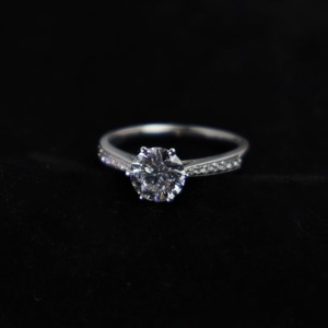 Premium Quality Moissanite Engagement <b>Ring</b> for Women with White <b>Gold</b> Finish and Sparkling Design Available For Sale - Product Image 4
