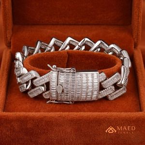 925 Sterling <b>Silver</b> Moissanite Bracelet Fashion Jewelry Floral Link Bracelet <b>for</b> Women <b>Men</b> Elegant Gift New York City Style Fine - Product Image 3