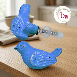 ลูกบิดตู้เหล็กหล่อ Ba Blue Bird ดีไซน์ทันสมัย ทนทาน ปรับได้ ใช้ได้กับลิ้นชักครัวและตู้เสื้อผ้า ติดตั้งง่าย - Product Image 1