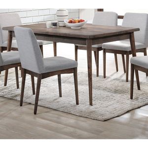 Contemporary <b>Walnut</b> Finish 1-Piece Solid Wood Rectangle Dining <b>Table</b> Melamine MDF Furniture for Dining Room - Product Image 1
