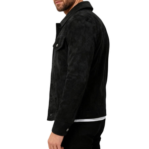 Suede Leather <b>Winter</b> Men's Jacket Fabric Breathable Windproof Customizable Front Logo Casual High Quality - Product Image 2