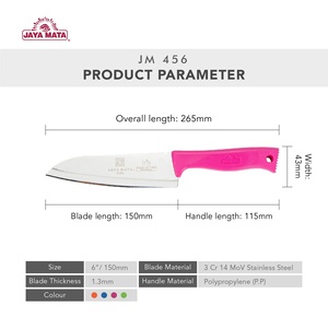 Cuchillo para Frutas JM456 de 6 Pulgadas, Acero Inoxidable, con Cubierta, Código de Color, Mango Ambidiestro, Acabado Pulido, Apto para Lavavajillas - Product Image 3