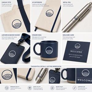 Kit da scrivania estivo personalizzato con logo, borsa tote, taccuino, cordino, tazza, penna, regalo di benvenuto per i dipendenti, fornitore - Product Image 3