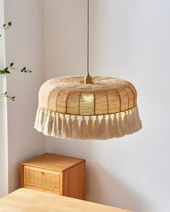 Handwoven Cane Rattan Pendant Lamp With Unique Natural Texture For Boutique Hotel <b>Ceiling</b> <b>Light</b> Decoration - Product Image 6