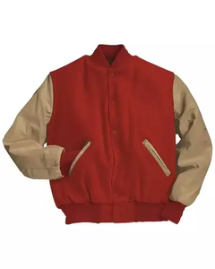 Wholesale Custom Men's Canvas Varsity <b>Jackets</b> Stand Chenille Embroidery Patch Leather Sleeve Bomber Baseball Letterman Design - Product Image 3
