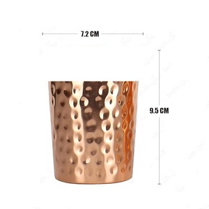 Verre à boire en cuivre écologique de qualité supérieure, anti-fuite, durable, finition rustique, gobelet de stockage d'eau pour le bien-être ayurvédique - Product Image 3