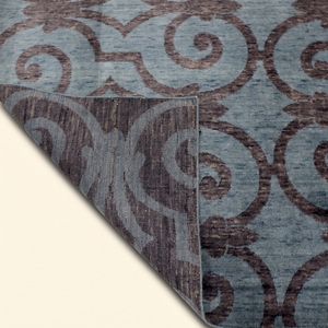 พรมขนสัตว์ลายบาร็อคสีน้ำเงินอมเขียว DECORDEC  แบบกันลื่น เป็นมิตรกับสิ่งแวดล้อม เหมาะสำหรับห้องนั่งเล่น ห้องนอน และตกแต่งภายในโรงแรม - Product Image 6