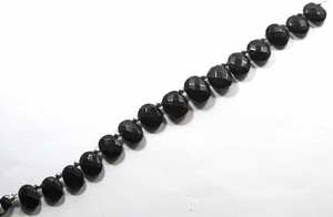 Cuentas ovaladas facetadas de espinela negra natural, hilo de cuentas sueltas de piedras preciosas para la fabricación de joyería artesanal al por mayor - Product Image 3