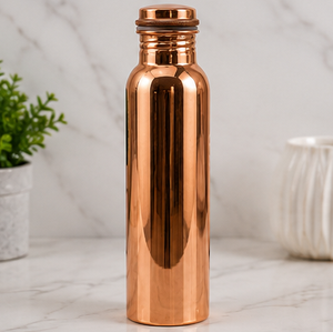 Bouteille martelée en cuivre perlé, flacon en cuivre intégral, bienfaits ayurvédiques pour la santé, récipient en cuivre - Product Image 4