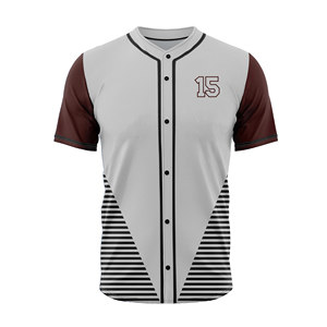 <b>White</b> Yellow Striped Baseball Jersey Men's Short Sleeve Button Front Customizable Sport Apparel Breathable Polyester Regular Fit - Product Image 5
