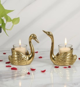 Decorative Swan Candle <b>Holder</b> Set – Metal <b>Tealight</b> <b>Holders</b> for Home Decor, Wedding Table & Gift Set - Product Image 1