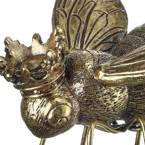 Figurine de mouchette en laiton plaqué or, 4 pouces de haut, sculpture animale décorative pour la maison, pièce d'art moulée - Product Image 4