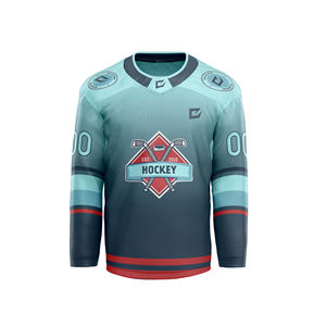 Maillot de hockey sur glace pour homme de haute qualité, respirant, en polyester, design libre, impression numérique, logo brodé personnalisé - Product Image 2