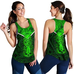 Camiseta sin mangas para mujer, verde, con estampado floral, cuello redondo, tejida en poliéster, informal, transpirable, con logo digital impreso en la parte delantera - Product Image 1