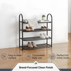 Étagère à chaussures pliable en métal à 4 niveaux, organisateur de rangement multi-niveaux pour chaussures, support autoportant pour entrée et chambre à coucher - Product Image 5