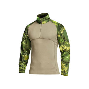 Camisas tácticas de manga larga para hombre, de alta calidad, bajo MOQ, informales, con cremallera, de color sólido, para invierno, de secado rápido, para entrenamiento al aire libre. - Product Image 3