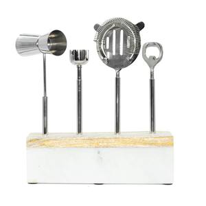 Premium Wooden Base <b>Bar</b> <b>Tool</b> Set With Stainless Steel <b>Tools</b> For Hotels Clubs Home <b>Bars</b> And Corporate Events Parties Use - Product Image 5