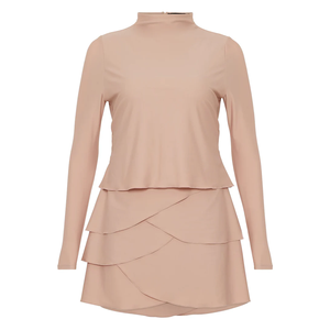 Traje de Baño Musulmán de Dos Piezas para Mujer, Estilo Burkini, Corte Alto, Cierre de Cremallera, Estampado Sólido, Logotipo Frontal, Impermeable y Transpirable - Product Image 5