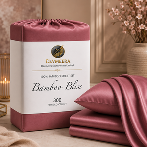Juego de Sábanas de Bambú Rosa Malva de 300 Hilos con Tacto Suave y Liso para el Dormitorio |   Ropa de Cama Transpirable y Refrescante para un Sueño Reparador - Product Image 2