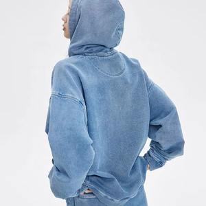 Sweat-shirts à capuche pour femmes en molleton douillet 100% coton, style streetwear d'hiver, personnalisables en gros, avec poche géante pour le voyage - Product Image 2