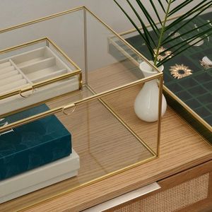 Customized Glass Storage <b>Box</b> With Metal Frame For Jewelry Organizers And Storage Use Glass <b>box</b> - Product Image 2