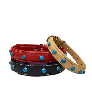 Collier pour chien en cuir véritable artisanal de qualité supérieure, confortable, robuste, largeur 1,5-2 pouces, pleine fleur, rivets solides, personnalisé et tendance - Product Image 1